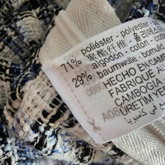 Zara Tweed Off Shoulder Long Seeve Cropped Top Size XS - Picture 6 of 10